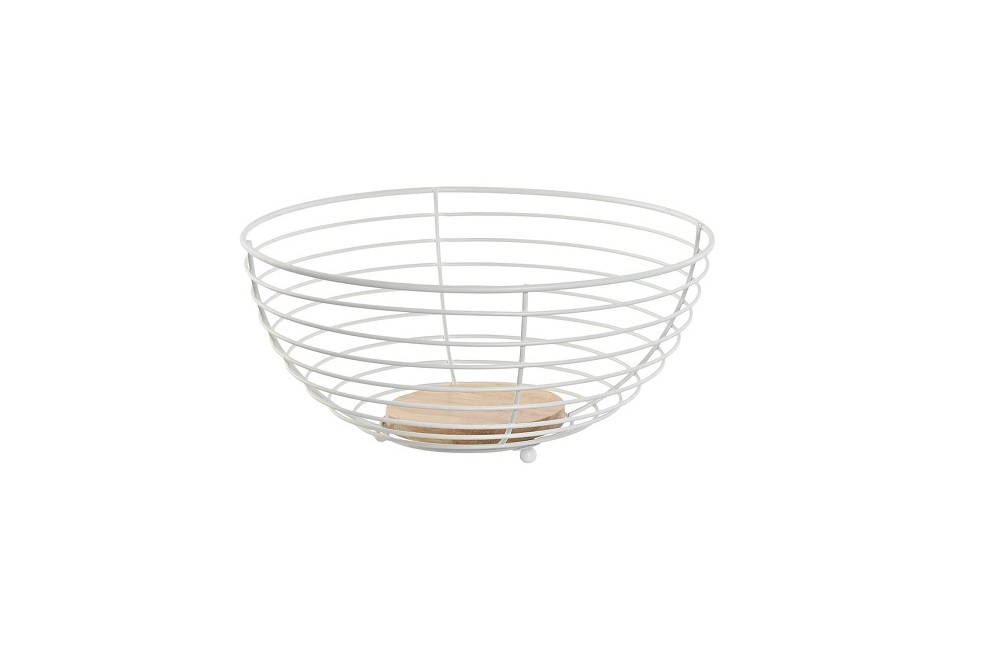 FRUTERO METAL RUBBERWOOD 28,5X28,5X13 BLANCA